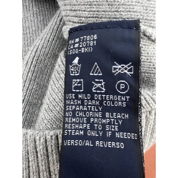VINTAGE Y2K Tommy JEANS gray scripted logo mockneck ski sweater XL stripes - Picture 5 of 8